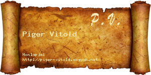 Piger Vitold névjegykártya